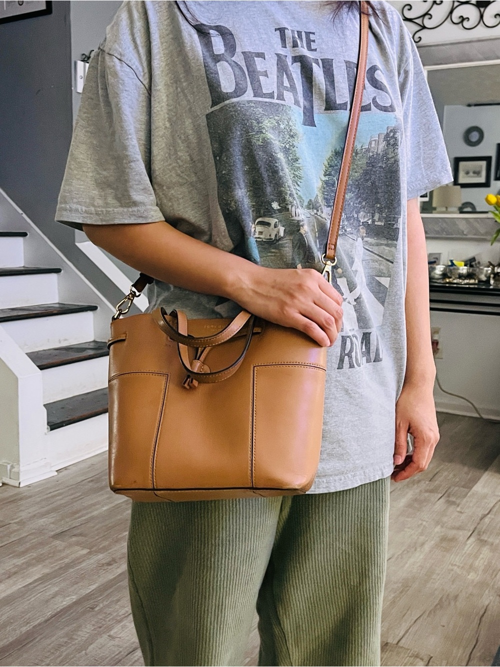 Tory Burch Brown Leather Crossbody Bag